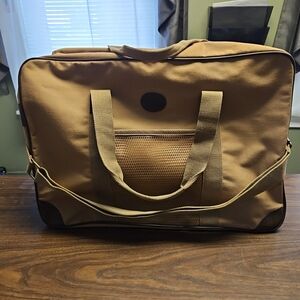 Vintage Ralph Lauren Weekender Canvas & Leather Vacation Luggage Bag! 🔥